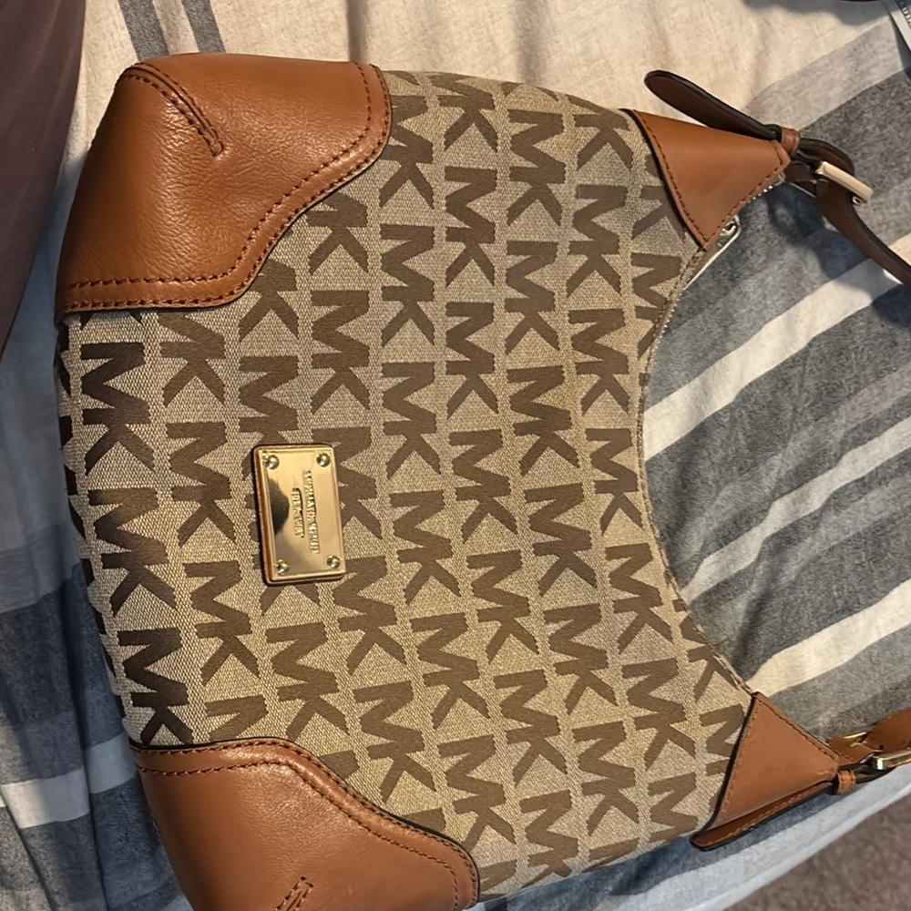 Michael Kors Brown Monogram Shoulder Bag